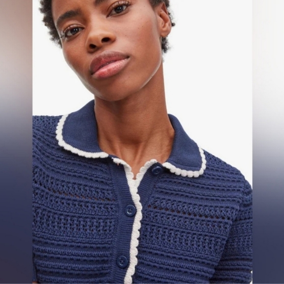 *SOLD* Kate Spade Shortsleeve Knit Polo Sweater - Picture 3 of 11